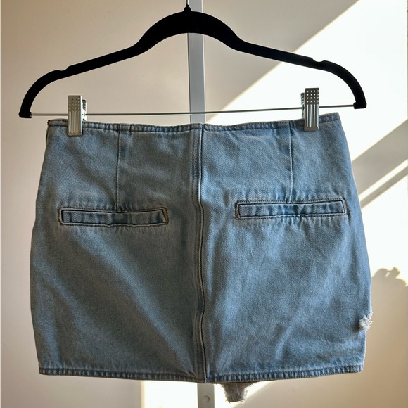 NEW PatBO Camila Coelho Denim Skirt NWT Sz 2 Beaded Accents - Picture 8 of 14